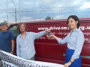 Handing over the van